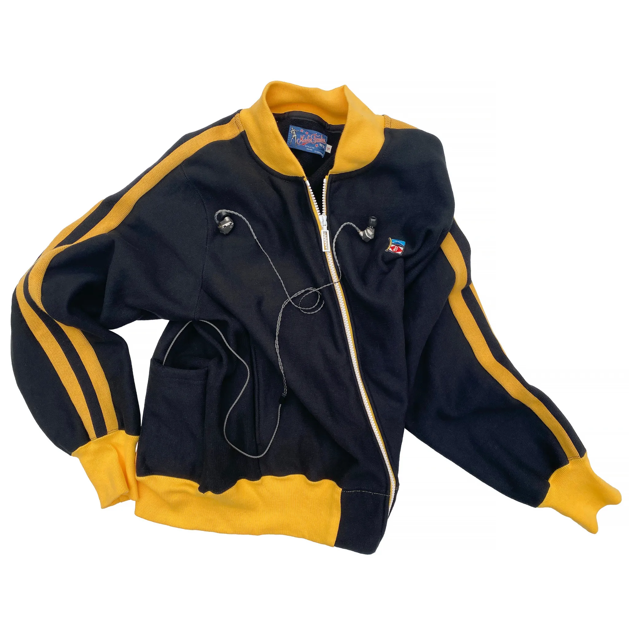 Zippered Pockets Subtle Design Detail Track Master Jacket - Black/Gold