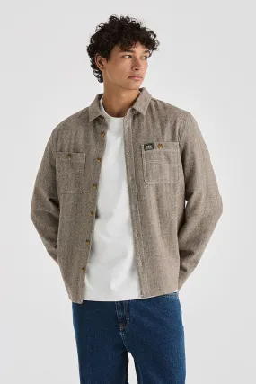 TumbleDryFriendlyMaterial Lee Worker Long Sleeve Shirt Herringbone
