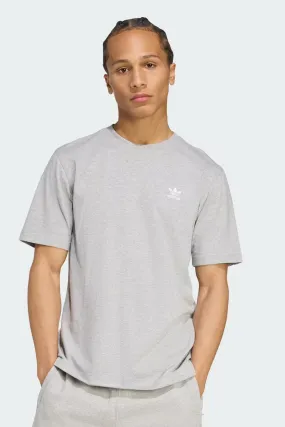 Trefoil Essential Tee Medium Grey Heather Layered Collar Structure