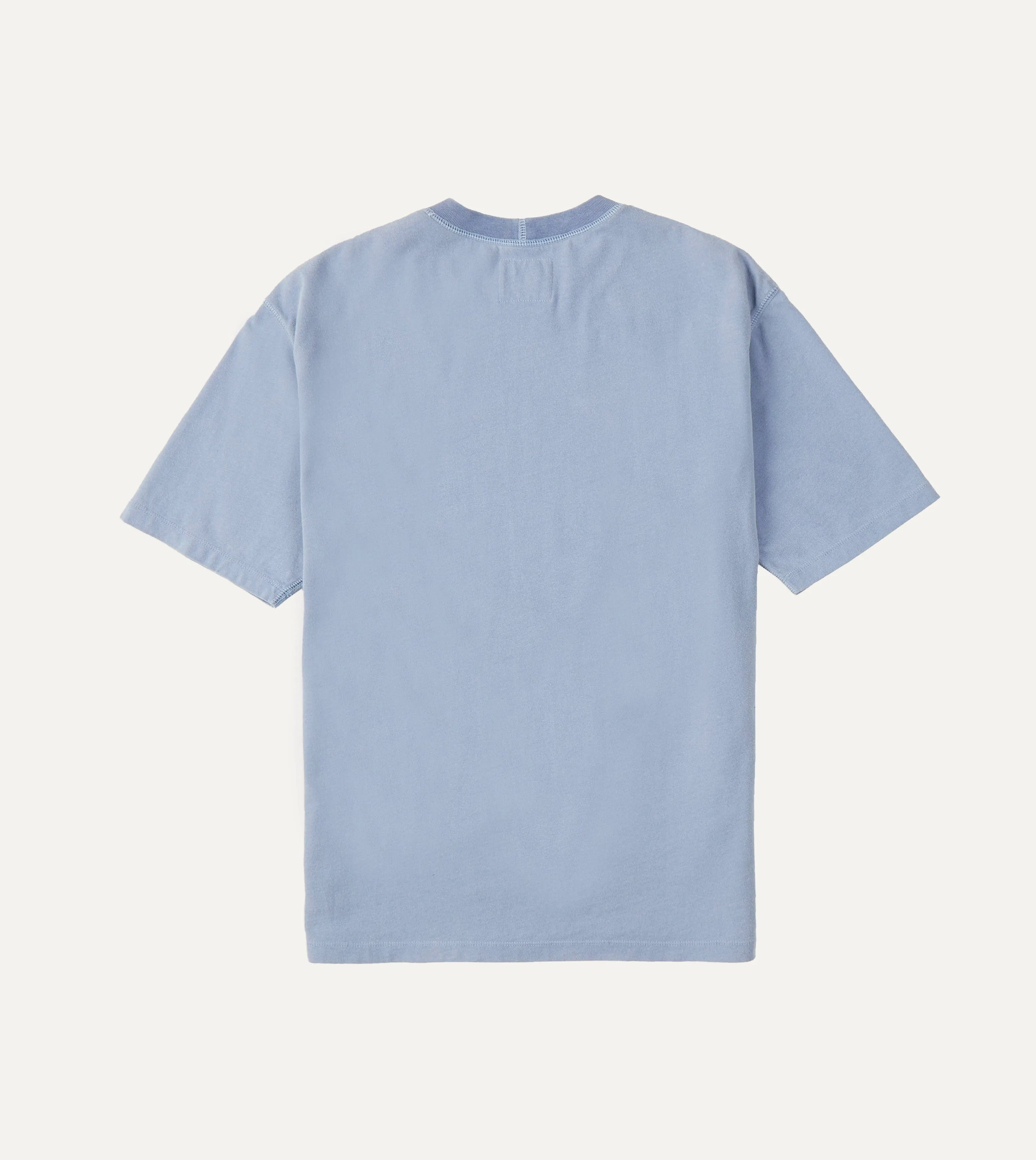 Light Indigo Cotton Crew Neck Hiking T-Shirt Soft Brushed Finish Thermal Regulation Fabric