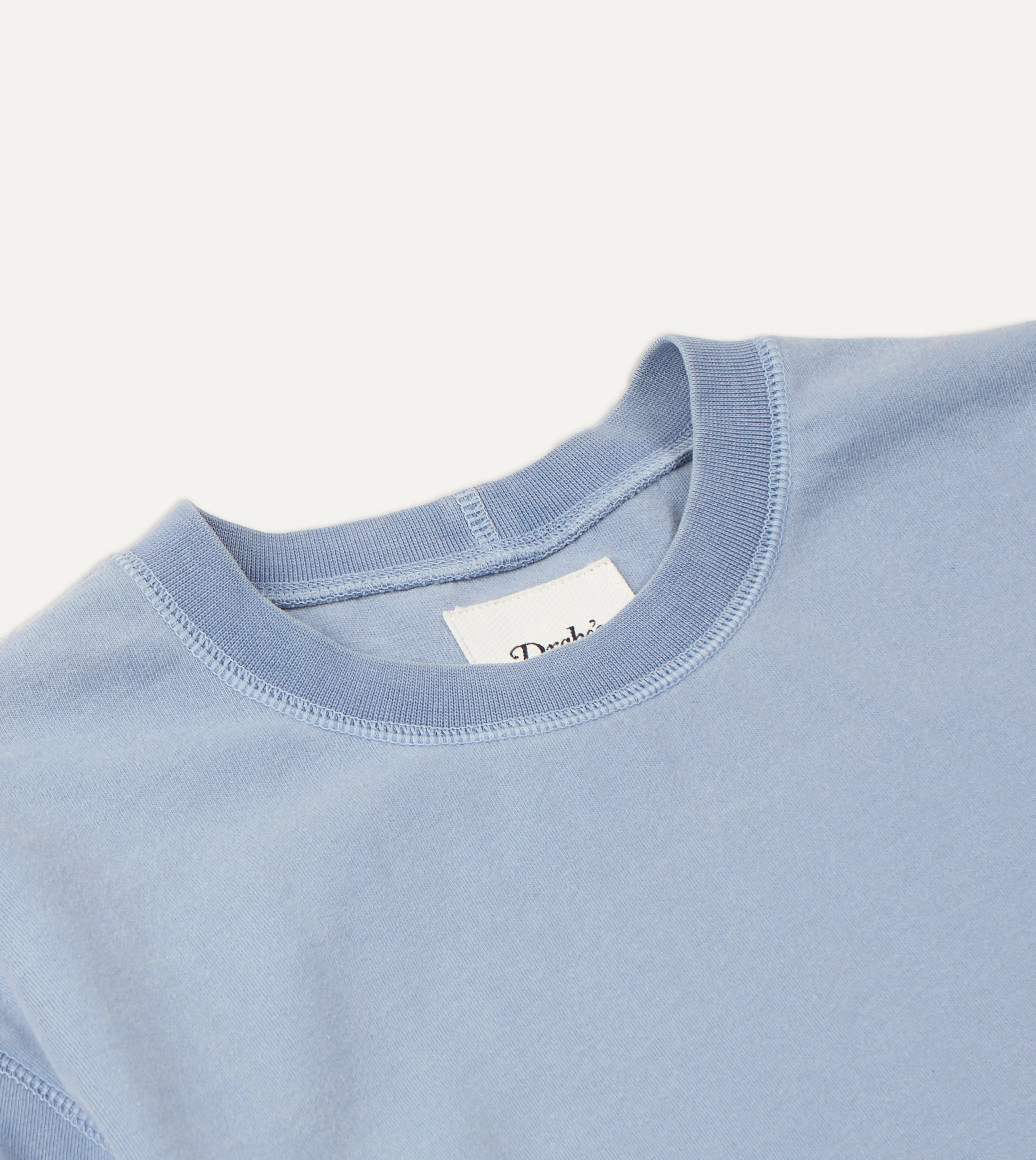 Casual Flex Design Light Indigo Cotton Crew Neck Hiking T-Shirt