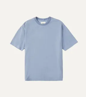 Light Indigo Cotton Crew Neck Hiking T-Shirt Casual Fit