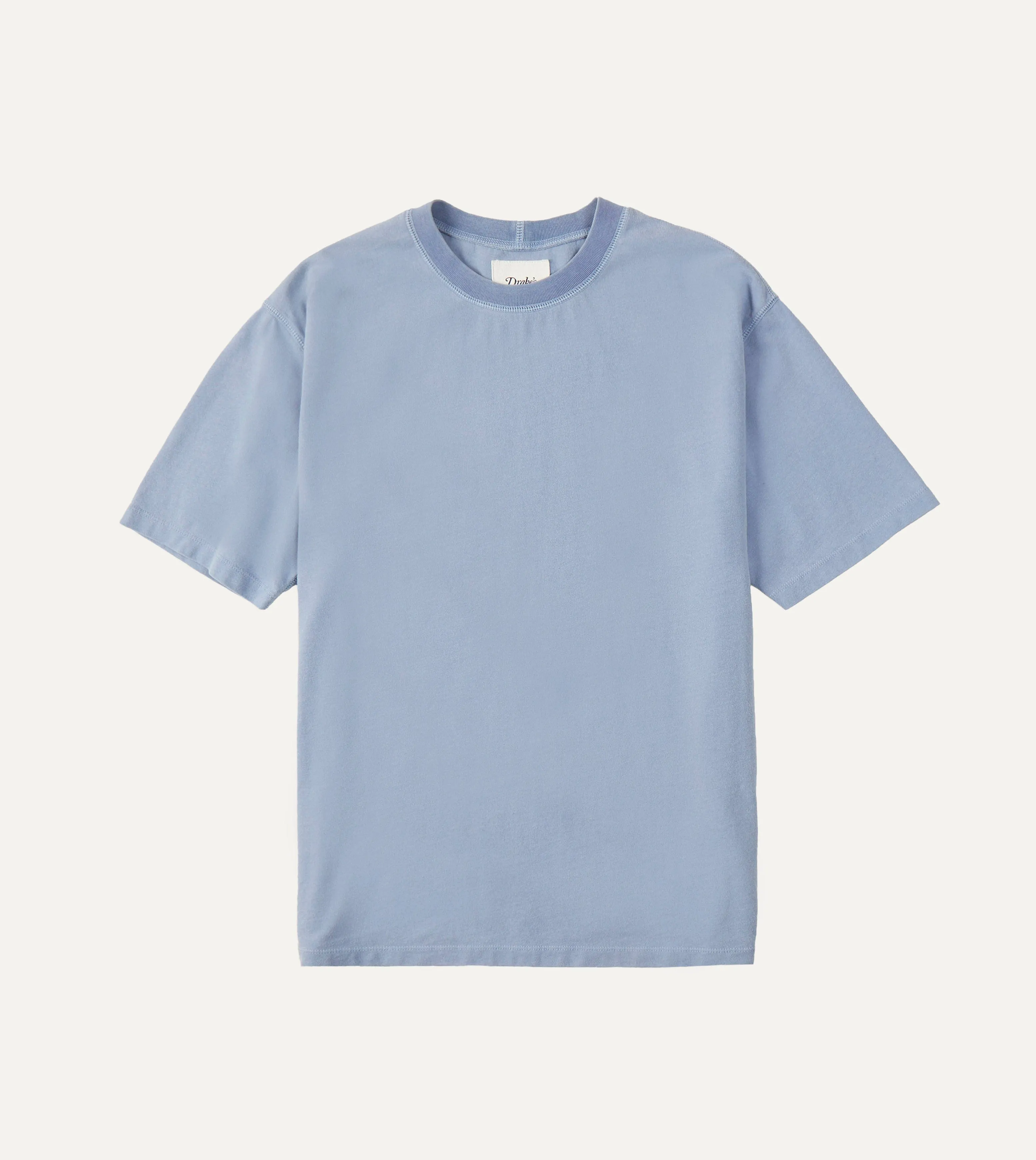 Light Indigo Cotton Crew Neck Hiking T-Shirt Casual Fit