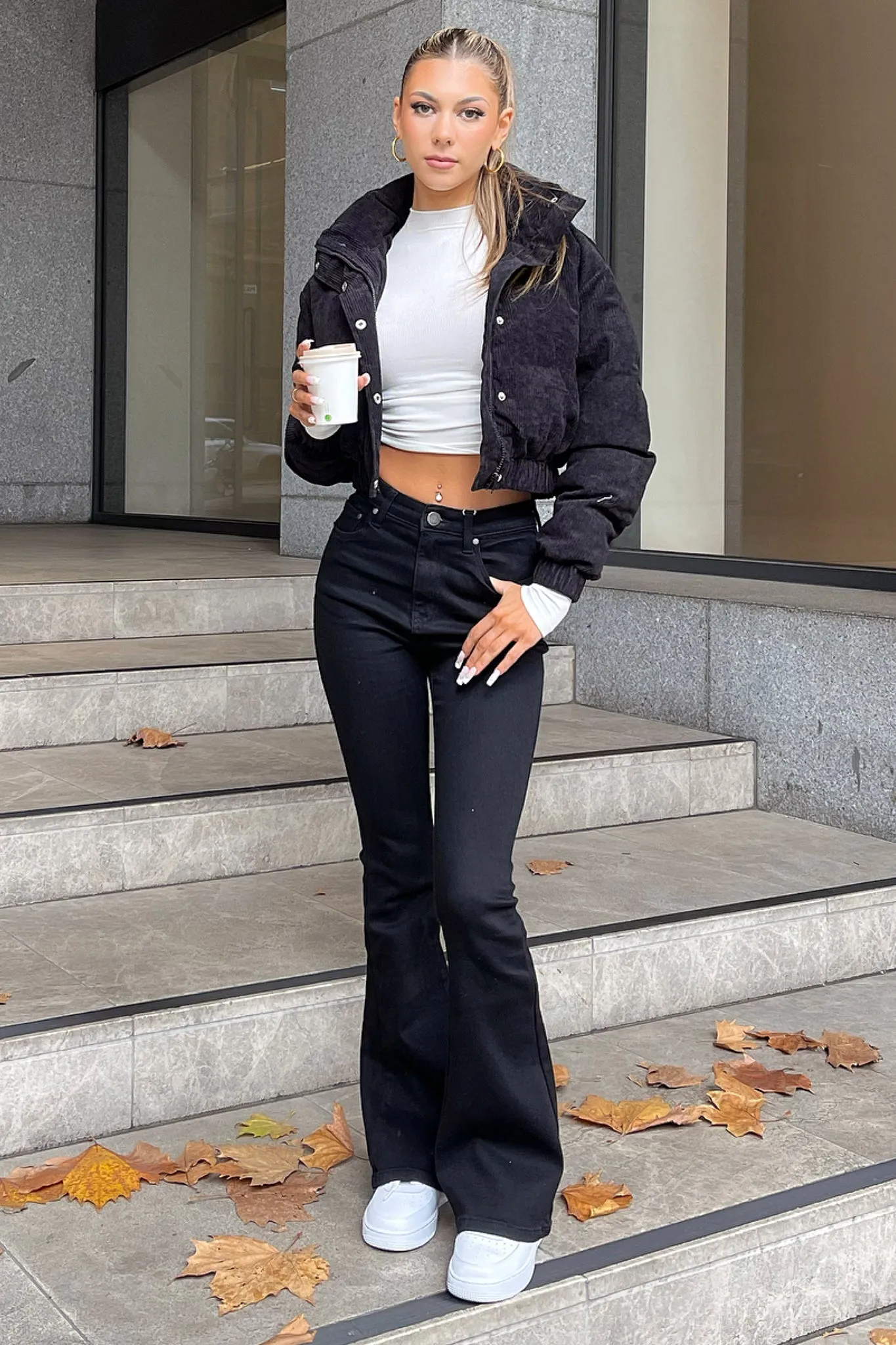 Dion Flare Jeans - Black Season Ready Simple Detail
