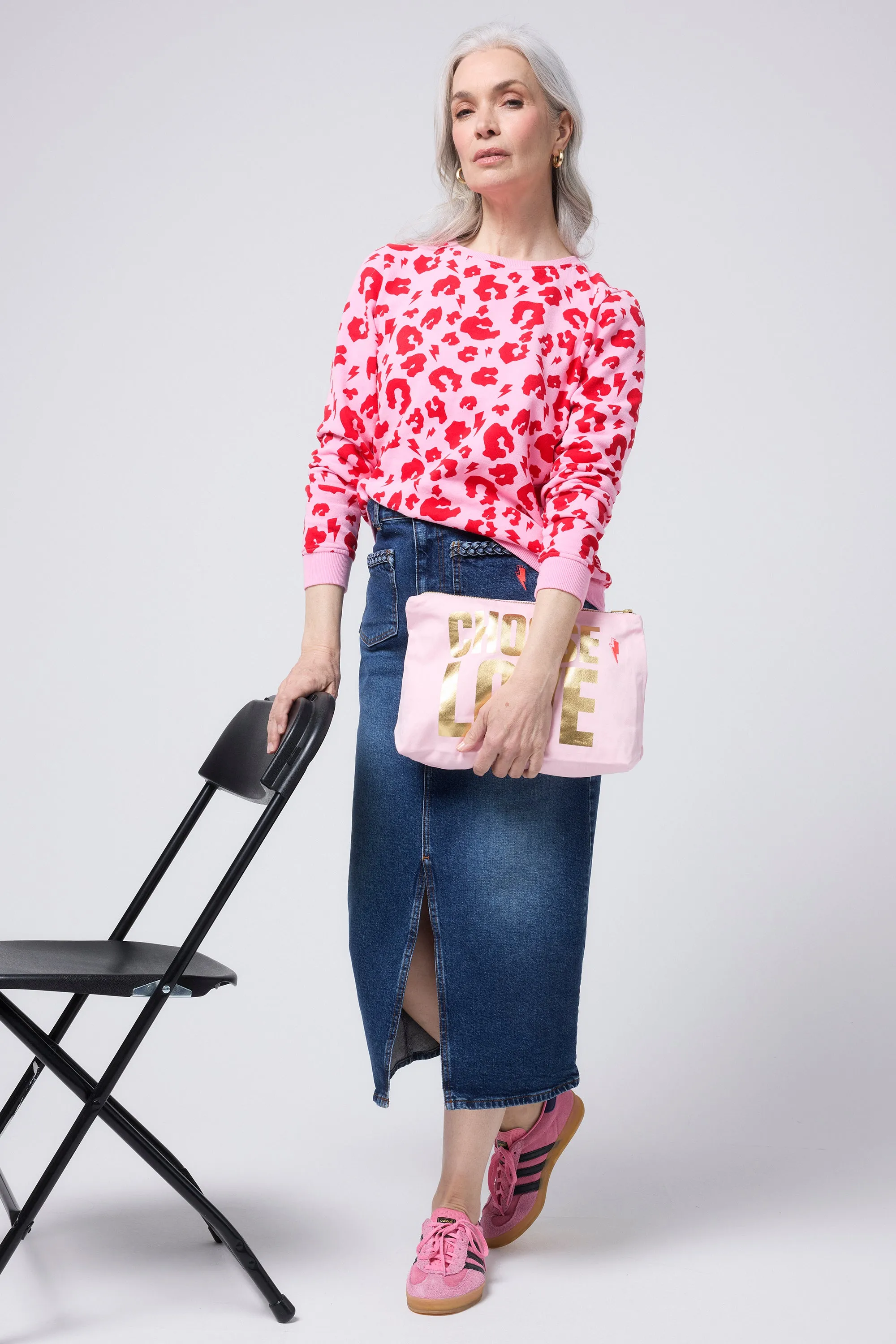 Pink with Red Leopard Sweatshirt product pricing Lounge Style