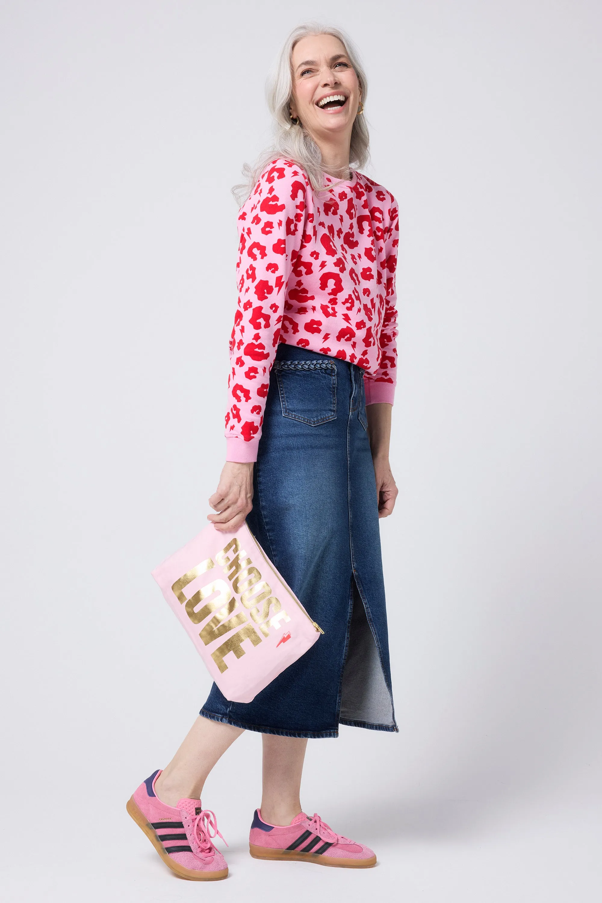 Pink with Red Leopard Sweatshirt Everyday Essential