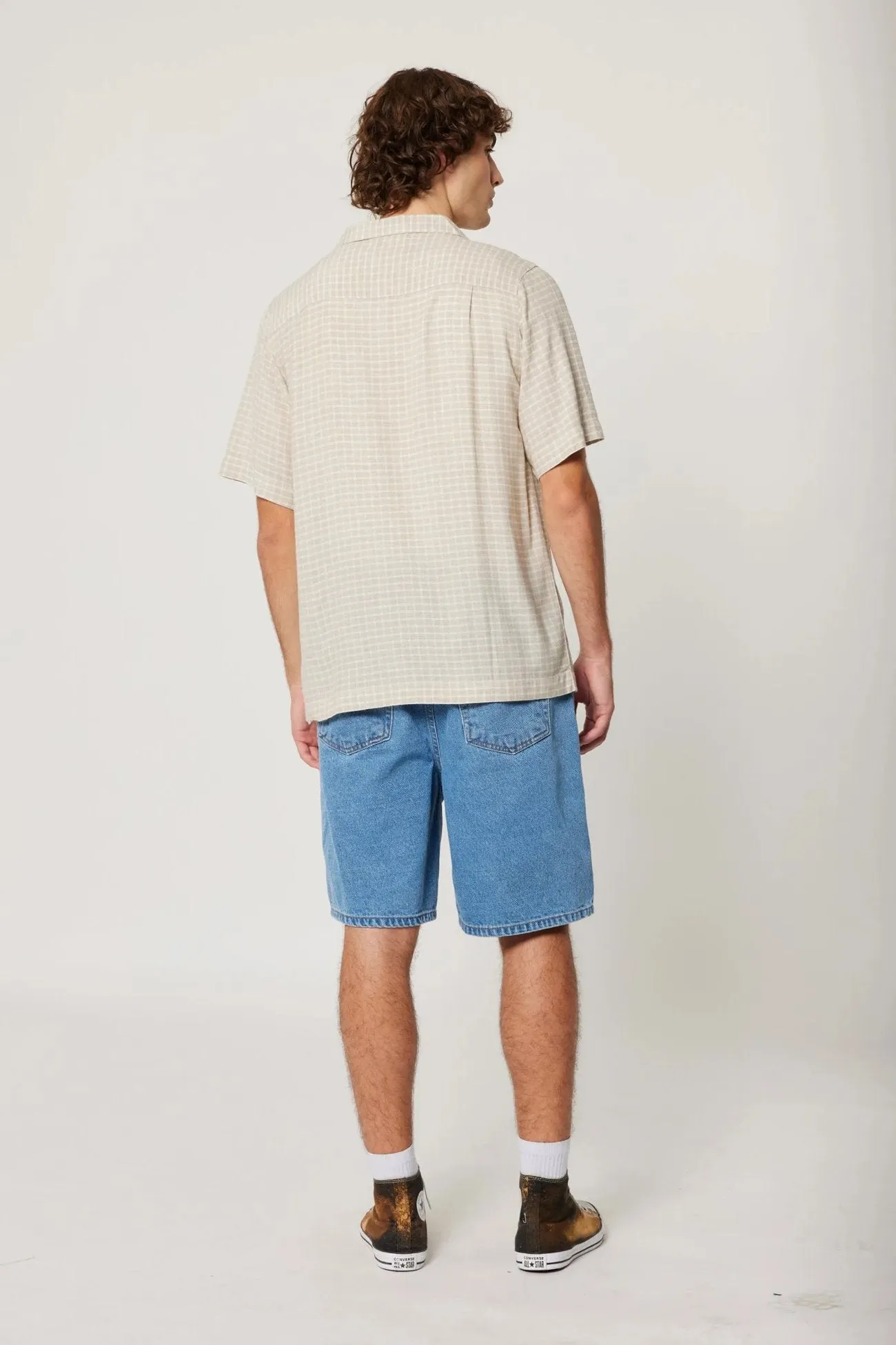 Bowler Check Shirt Natural Check Elasticized Waistband ReflectiveAccents