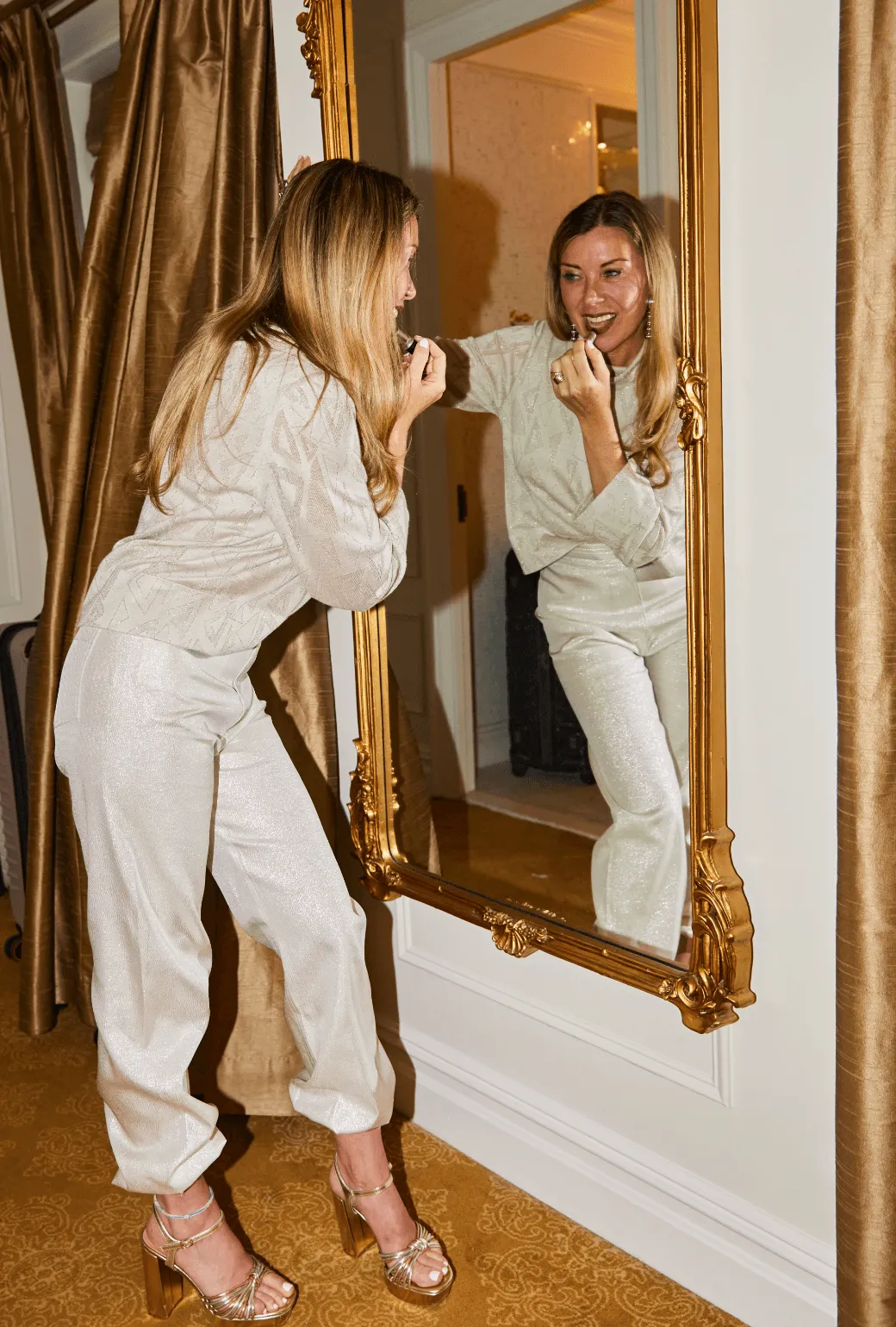 Buru x Tori Mellott Jester Pants - Silver Lam?? Comfy Vibes Chilly Day Wear