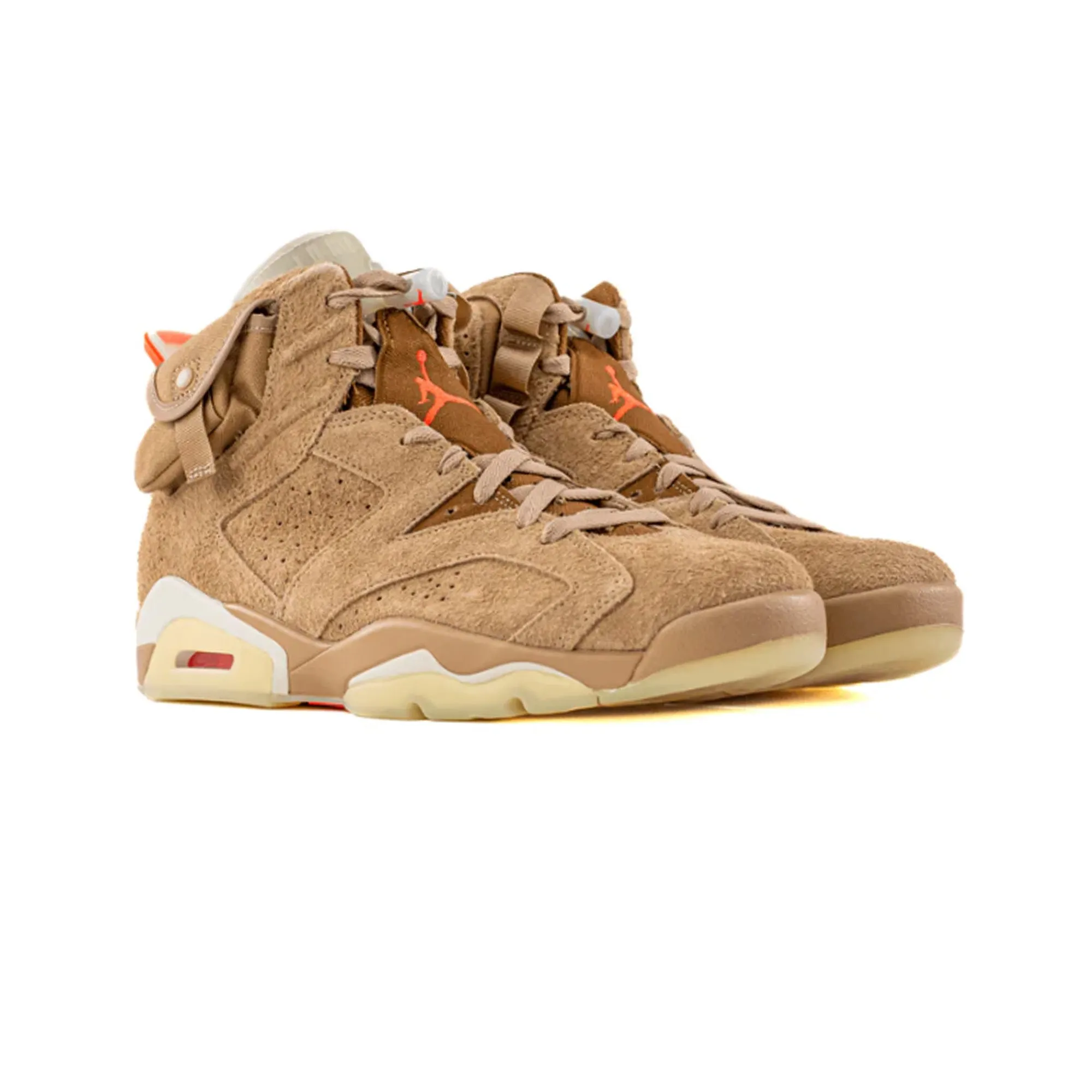 Synthetic Leather Panels Recycled Rubber Outsole Air Jordan 6 x Travis Scott Retro 'British Khaki' (2021)
