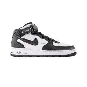 Nike Air Force 1 Mid Stussy 'Light Bone Black' (2022) Sustainable Material Blend Heat Relief