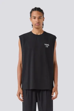 Contoured Armhole Design Moisture Wicking Material YC Muscle Black
