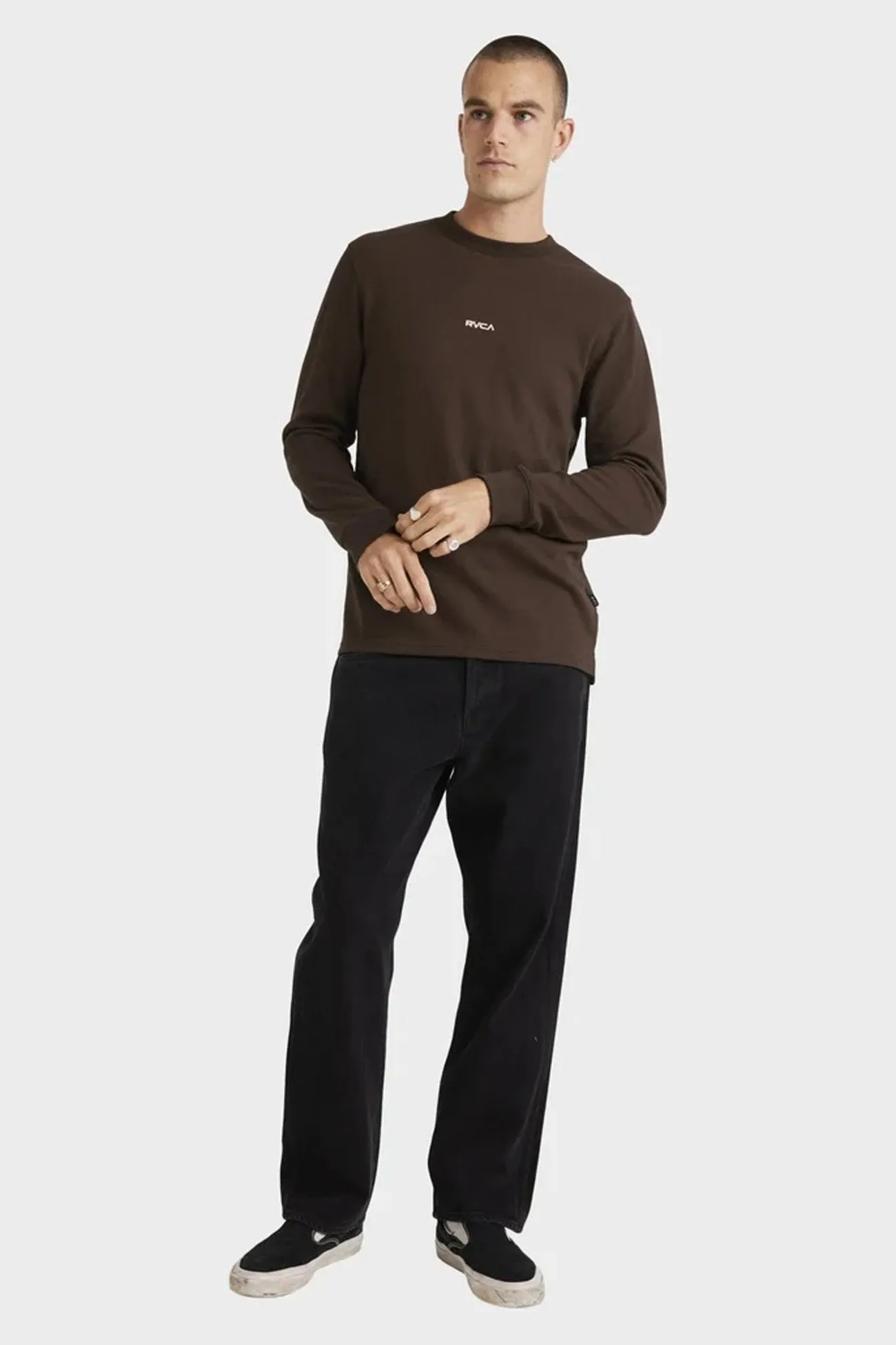summer top Non Irritating Seams Union Waffle Long Sleeve Chocolate