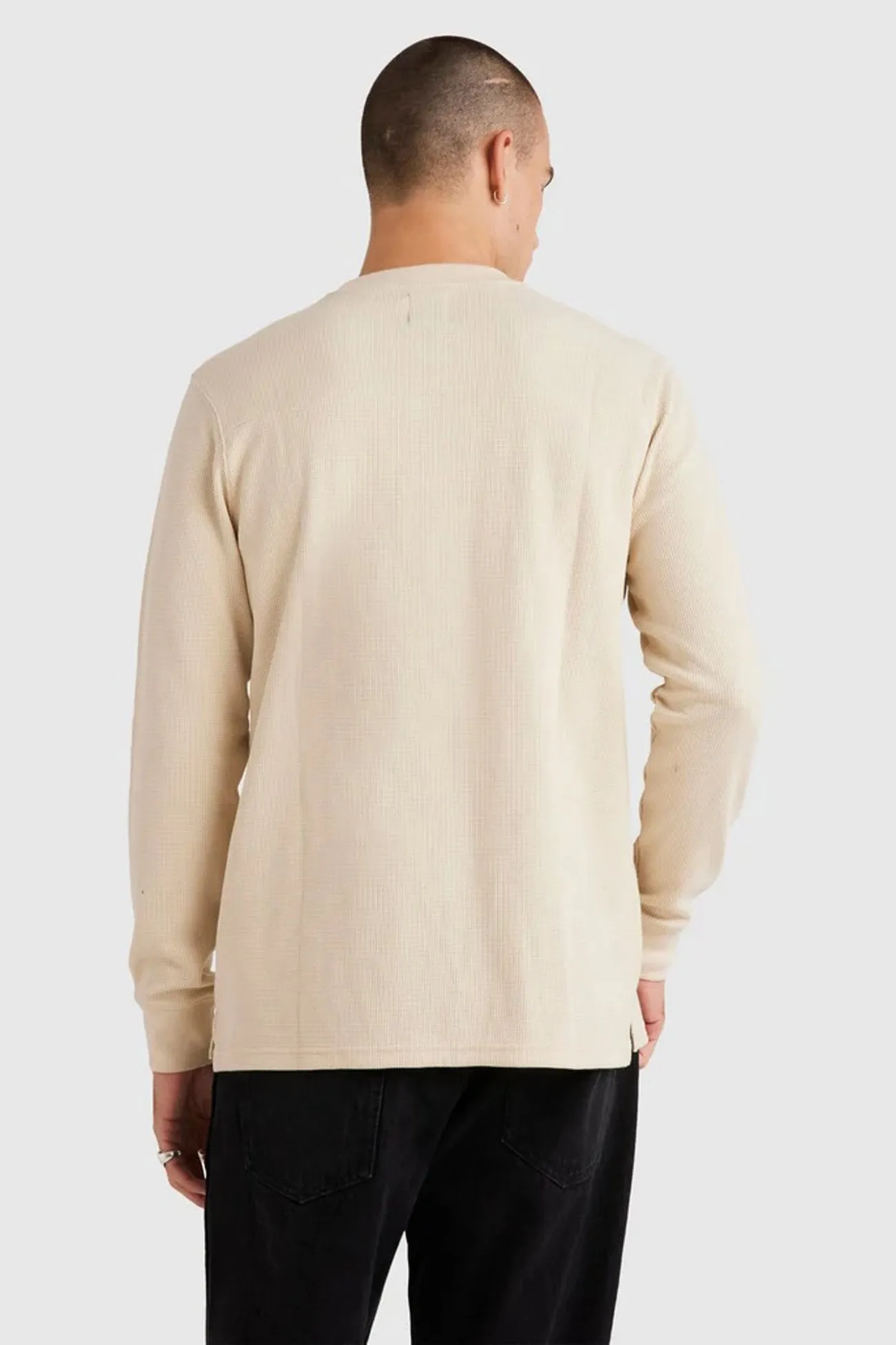 Union Waffle Long Sleeve Natural Minimalist Stitching