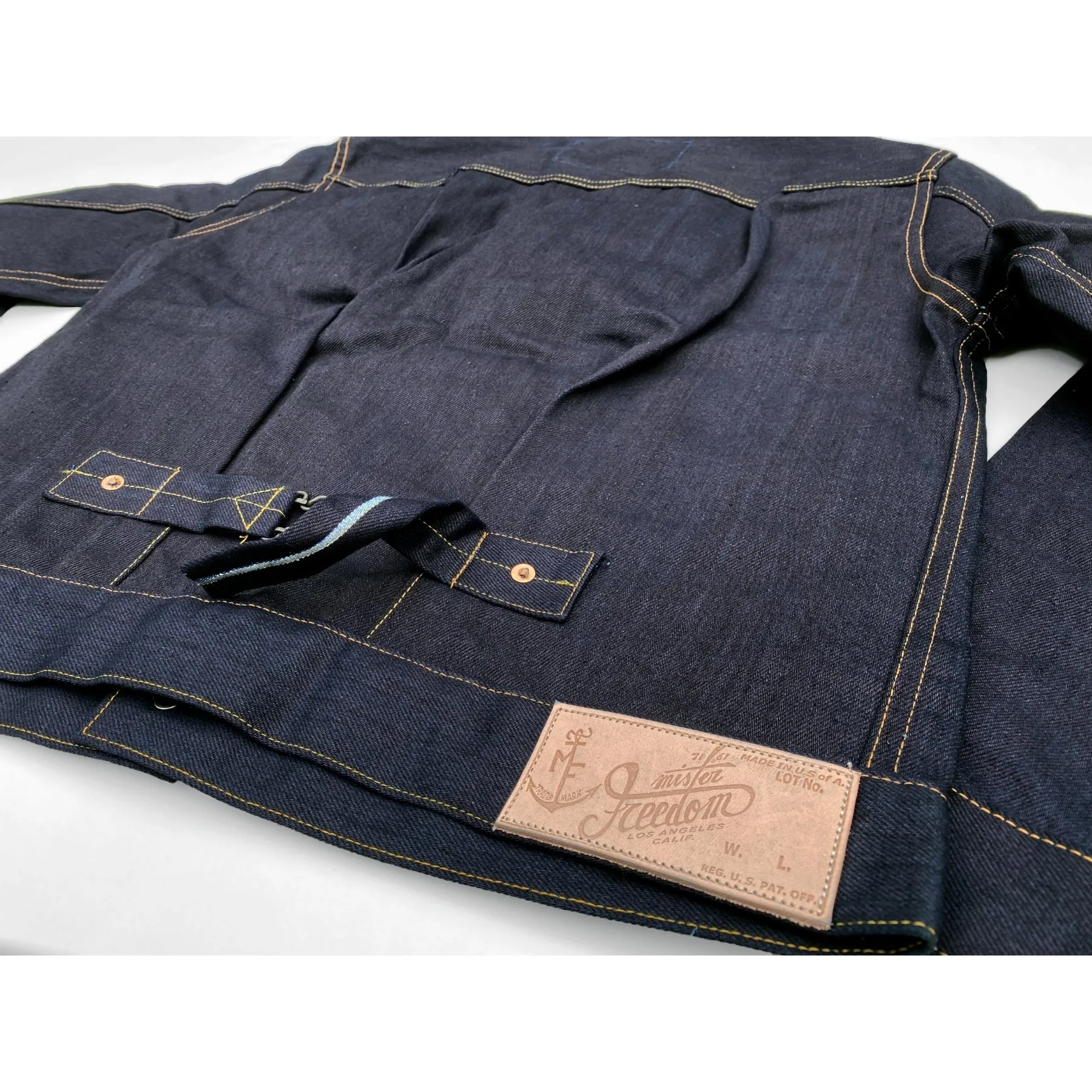 Minimalist Pocket Layout Ranch Blouse - Double Indigo