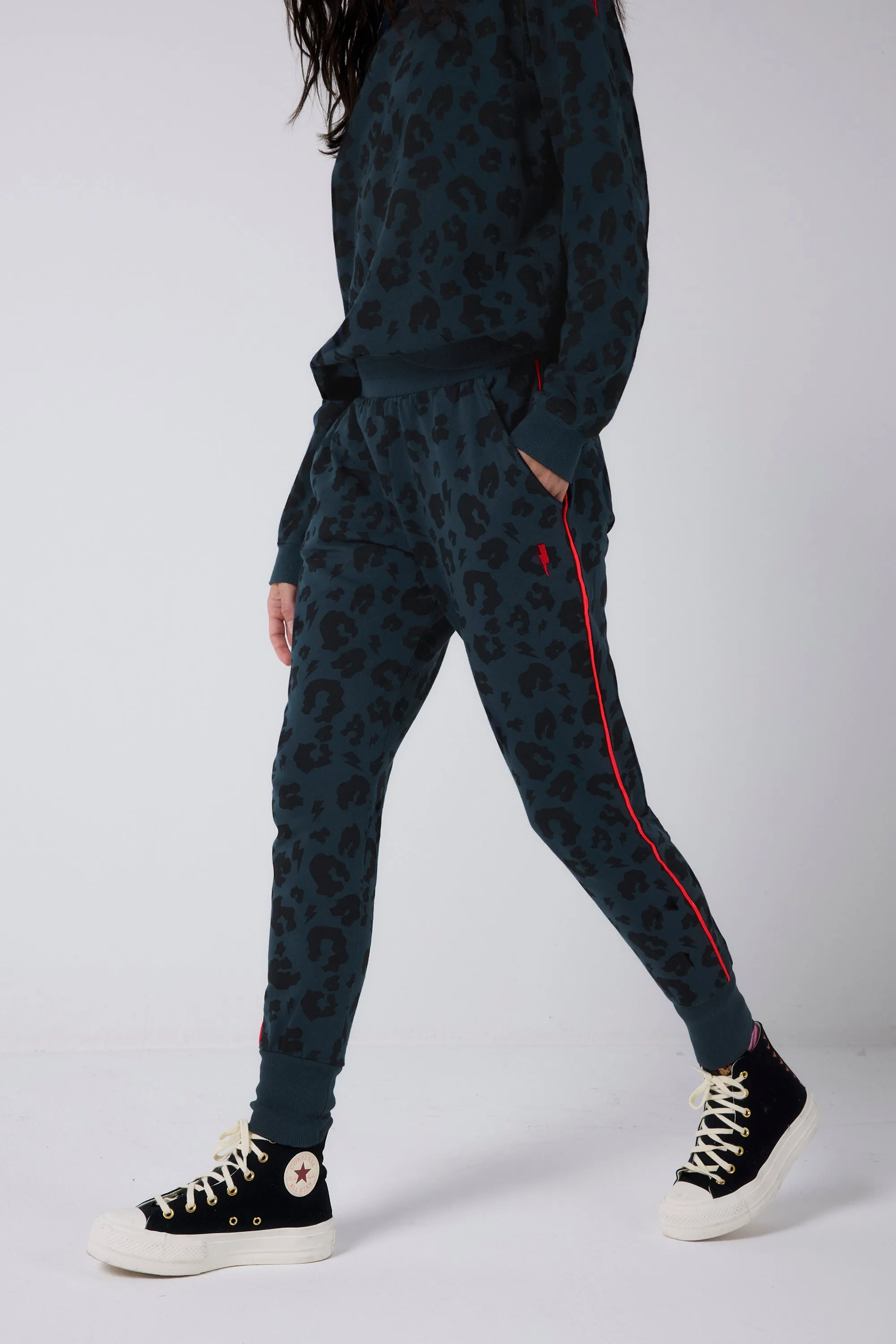 Navy Leopard Cosy Joggers Tear Resistant Design Formal Look