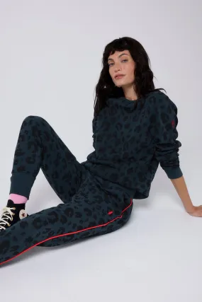 Easy Wear Navy Leopard Cosy Joggers
