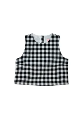Audrey Top - Black & White Gingham Quick Release Fasteners Sweat Absorbent Inner Layer