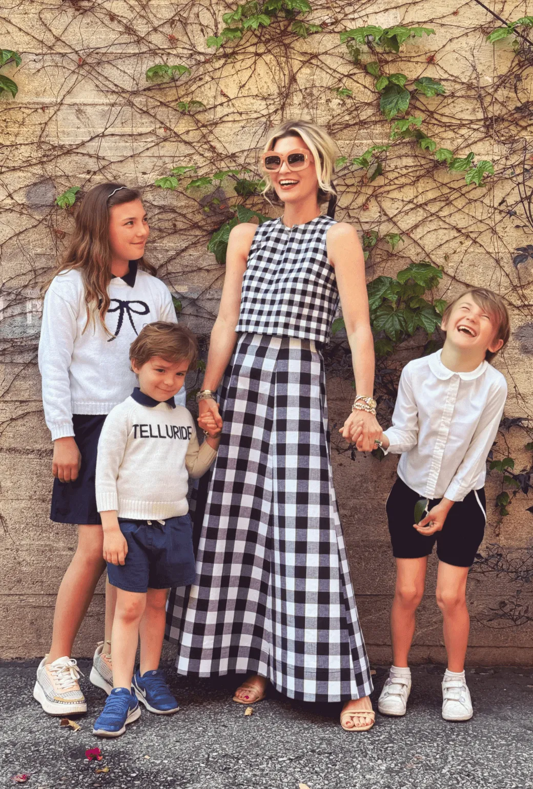 Audrey Top - Black & White Gingham UV Protective Layer Bonded Seam Innovation