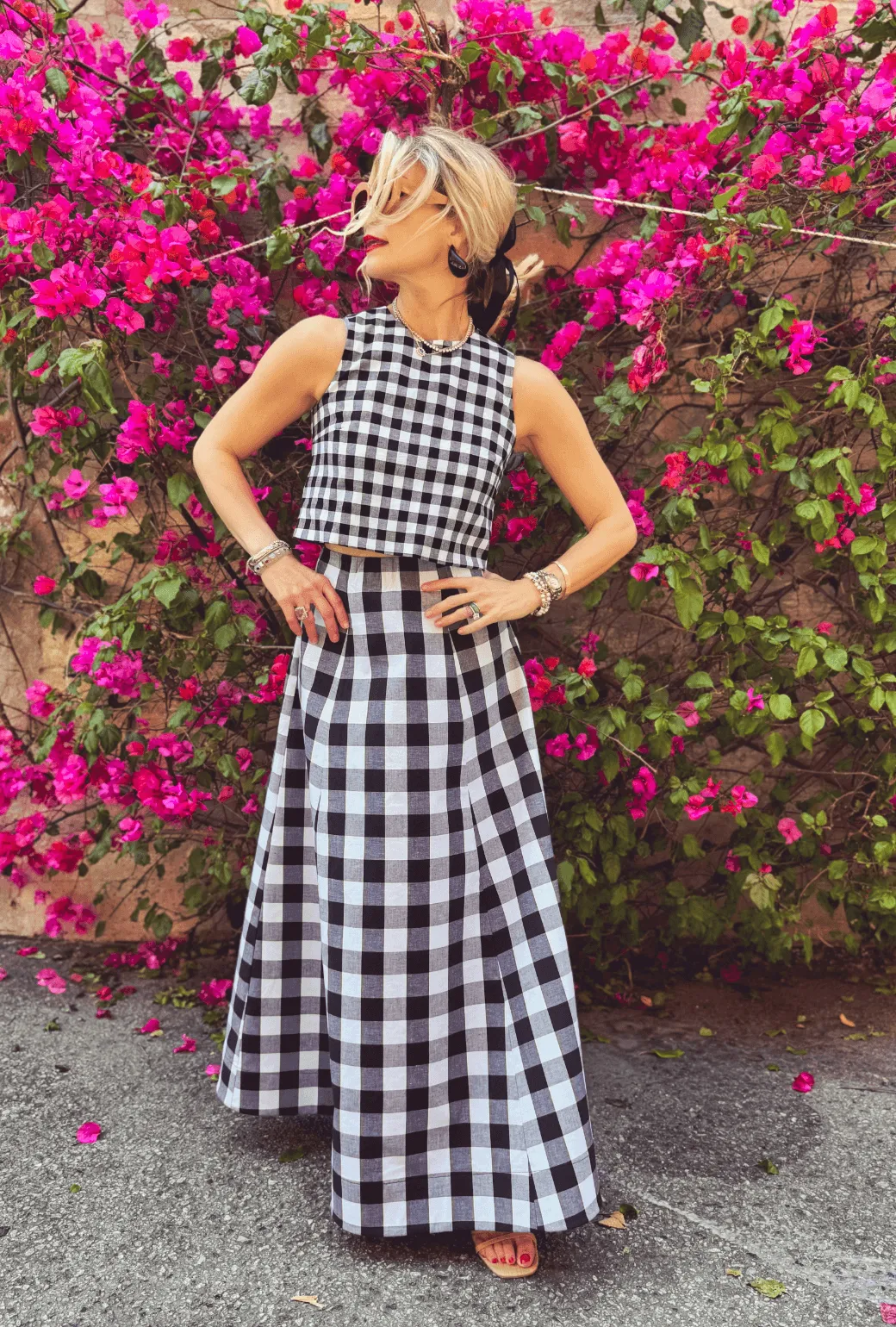 Audrey Top - Black & White Gingham Fashionable Tank Zero Waste Production Label