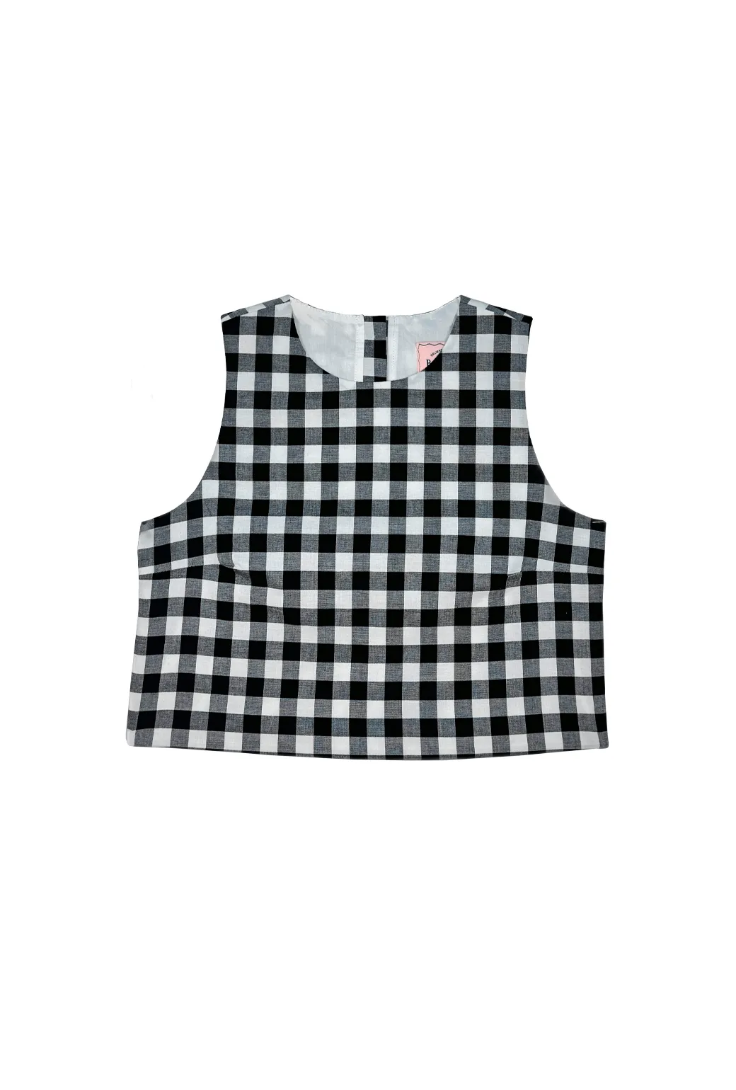 Audrey Top - Black & White Gingham Quick Release Fasteners Sweat Absorbent Inner Layer