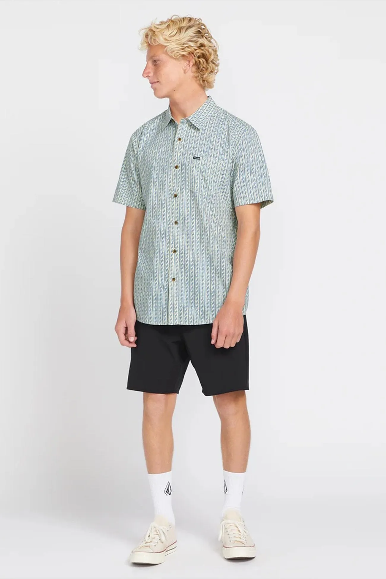 AntiSnag Fabric Scaler Stone Woven Short Sleeve Shirt Dirty White