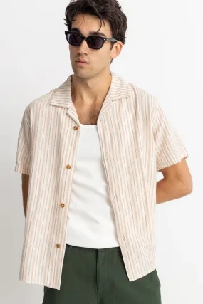Vacation Stripe Short Sleeve Shirt Natural Modern Polo