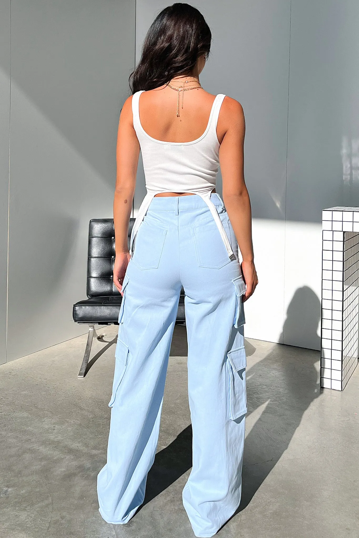 Venus Cargo Pants - Blue Rugged Comfort EcoFriendlyBlend
