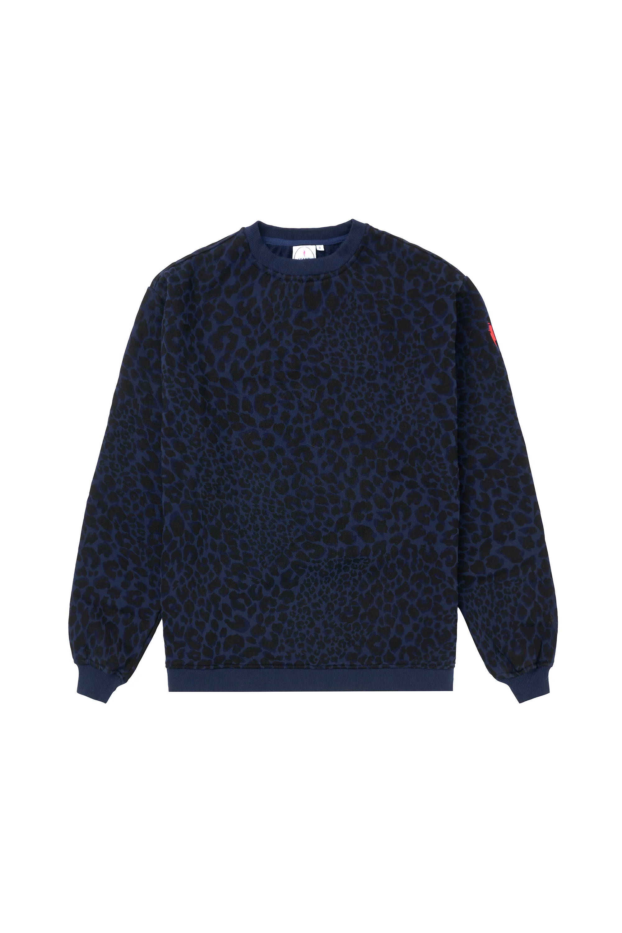 Outdoor Bold Navy with Black Rock and Roll Leopard Oversized Sweatshirt