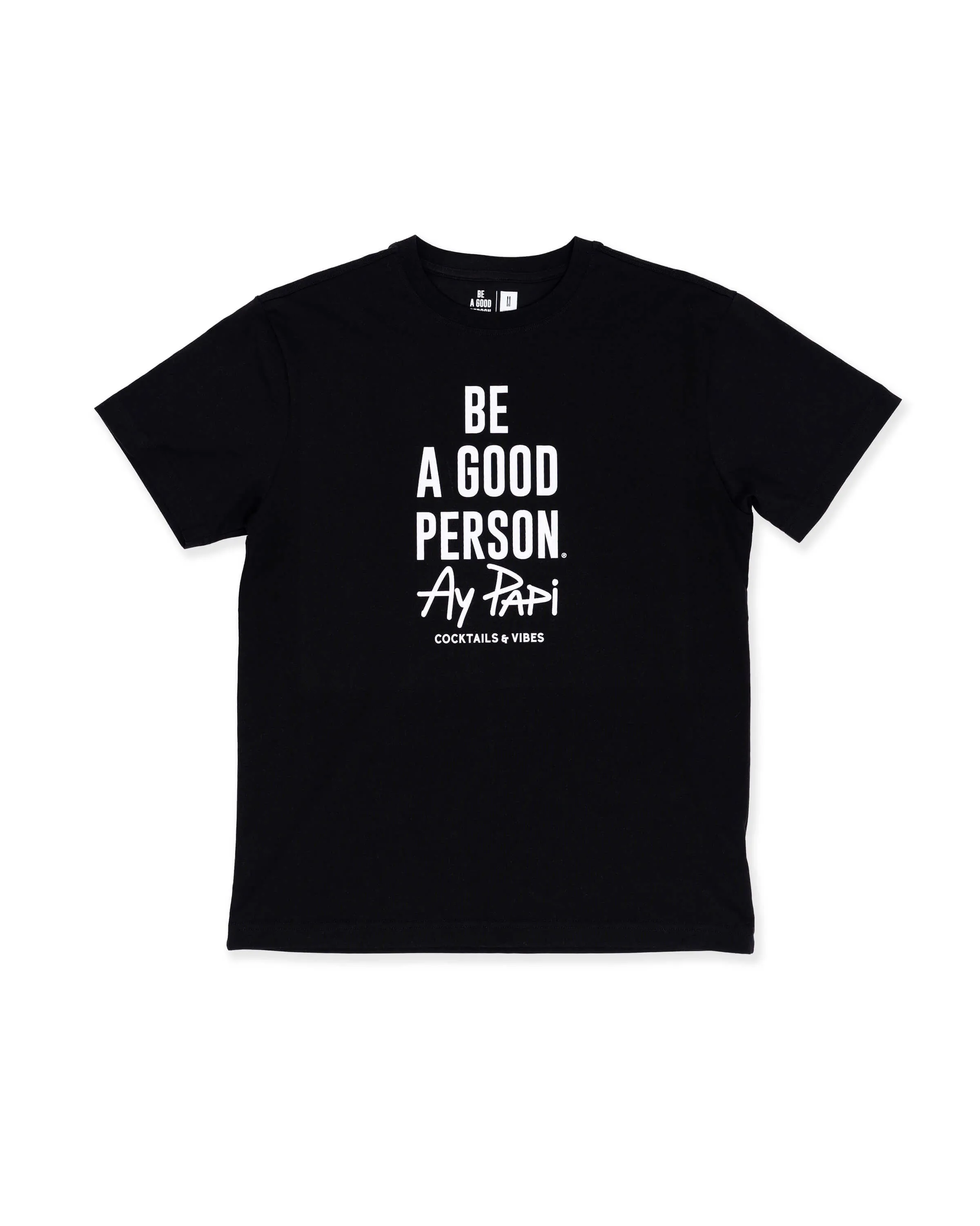 BE A GOOD PERSON X AY PAPI T-Shirt - Black Reflective Accent Trim