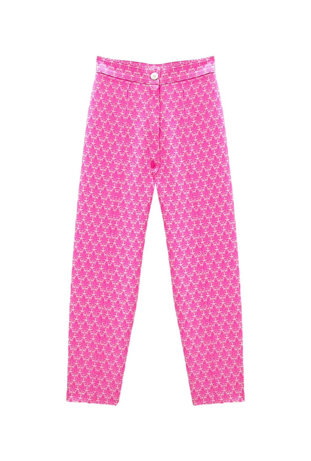 All Day Use Cozy Touch Run for the Roses Cropped Cigar Pant - Pink Damask