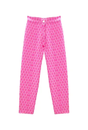 All Day Use Cozy Touch Run for the Roses Cropped Cigar Pant - Pink Damask