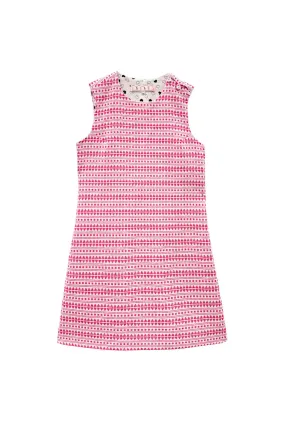 Jackie Dress - White with Pink Embroidery Petite friendly