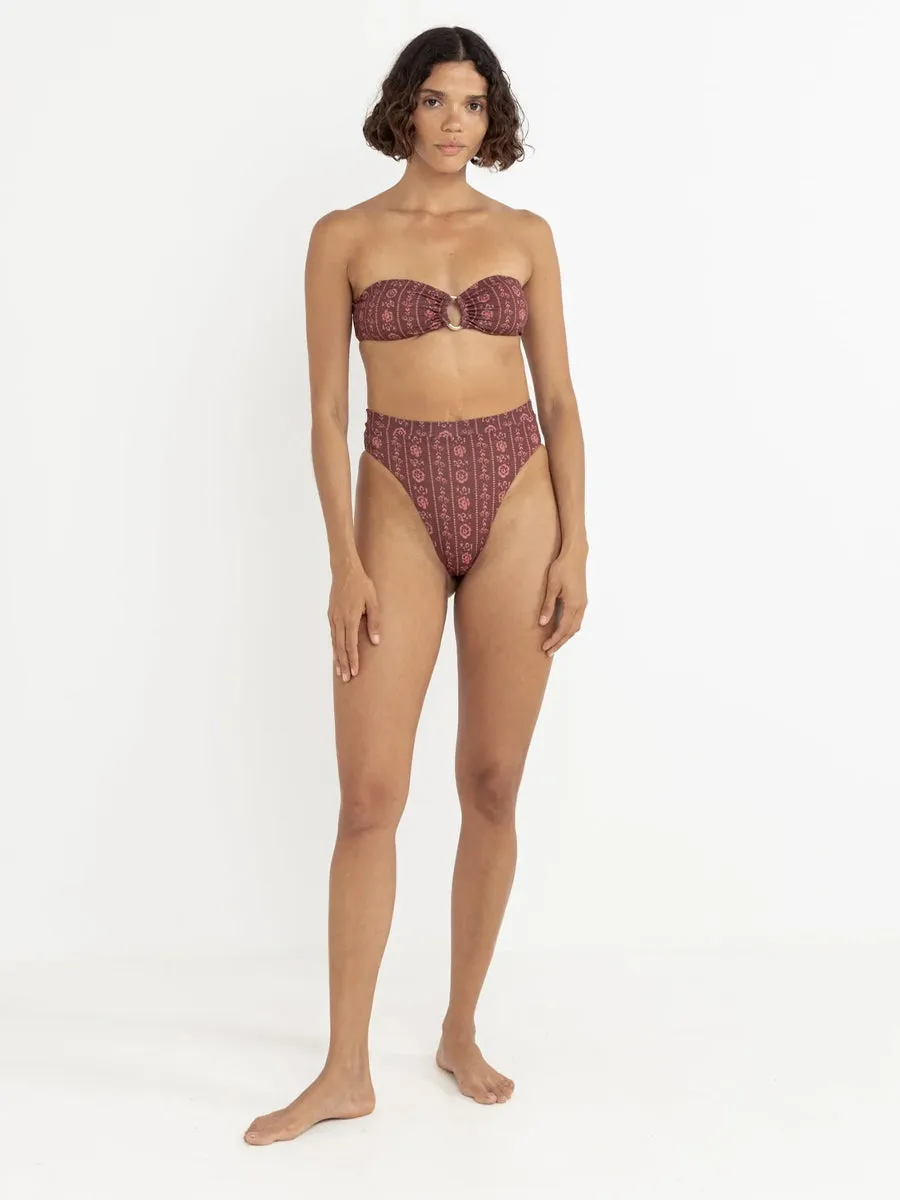 Durable Activewear VINTAGE FLORAL HI WAIST BIKINI BOTTOM