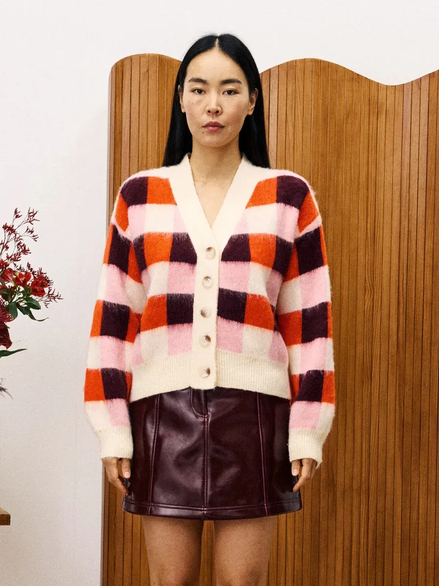 VIOLA CARDIGAN - ROSE Low Profile Zipper