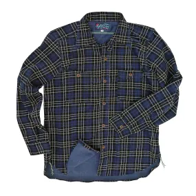 Breathable Lining Non Iron Material Nixon Shirt - Navy Printed Plaid Corduroy - Warehouse