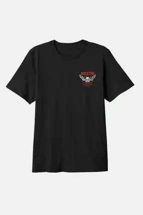 Waller Short Sleeve Standard Tee Black Worn Wash Loose cut RawEdgedDesign