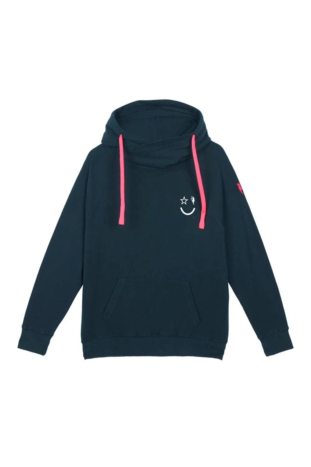 Thermal Insulation Premium Finish Navy Cowl Neck Hoodie