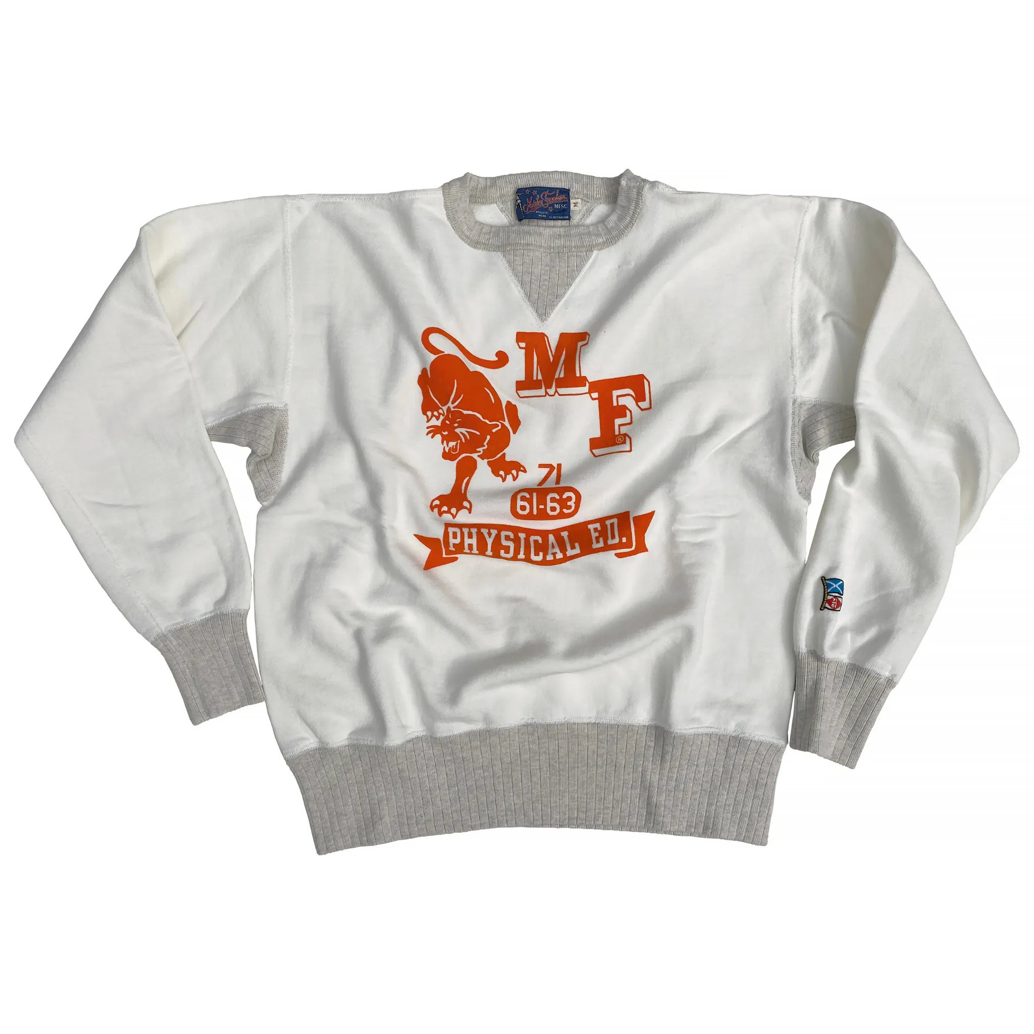 Running Gear The Medalist Sweatshirt - White "Panther" Flock Print