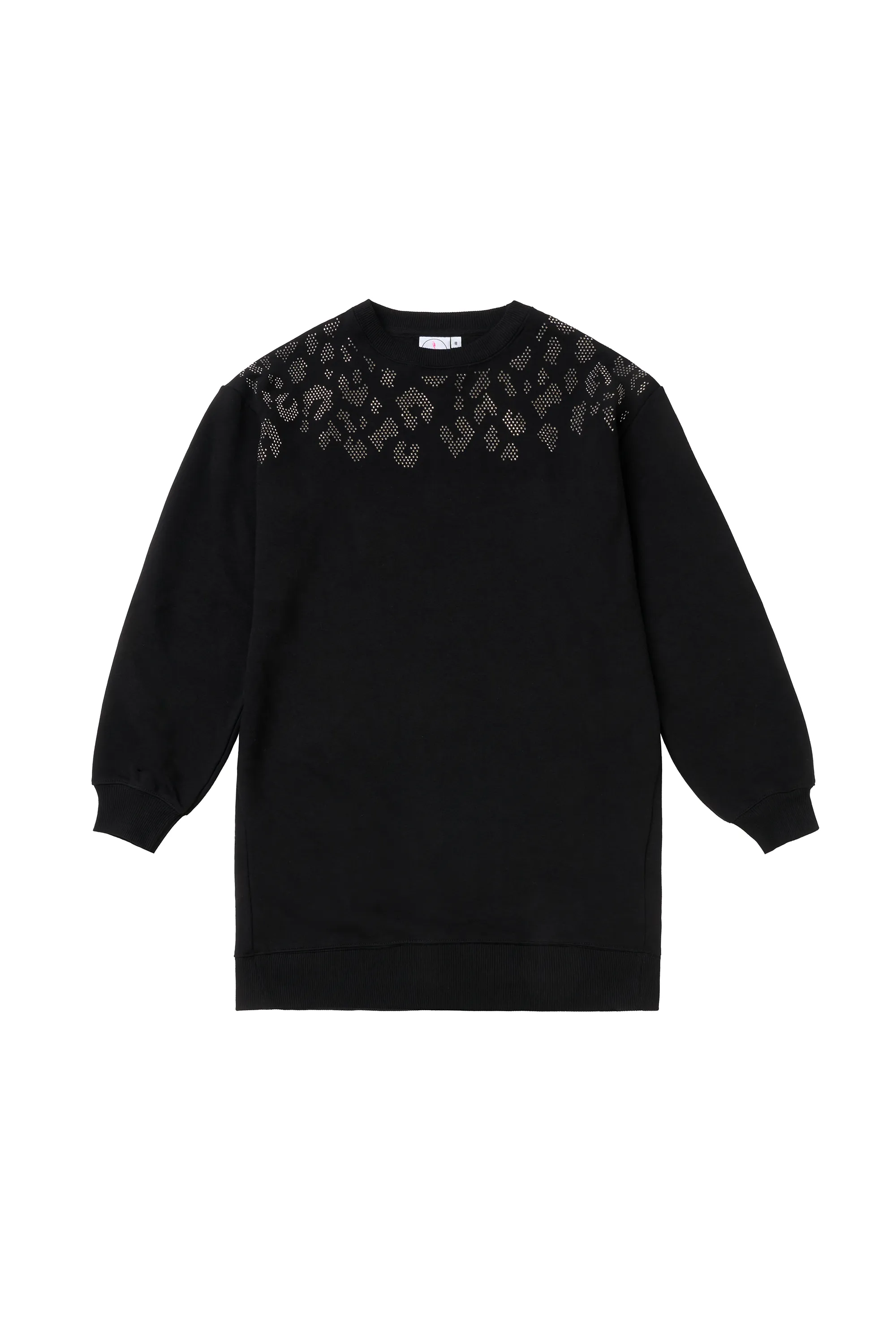 Black with Silver Studded Leopard Oversized Tunic aesthetic features Comfortable Layer