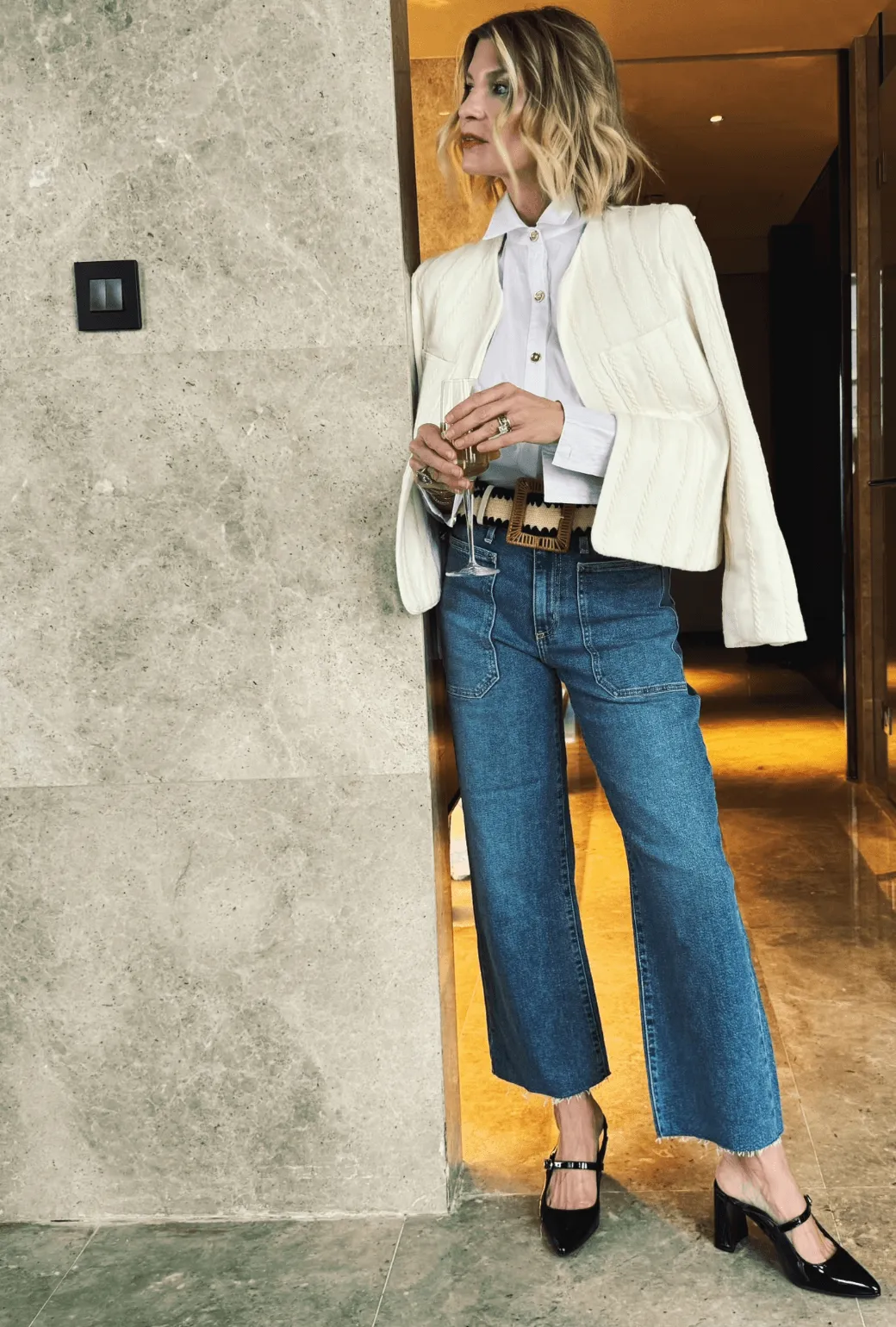 Slim Fit Design Sport Performance High Rise Sailor Jeans - Everyday Wash