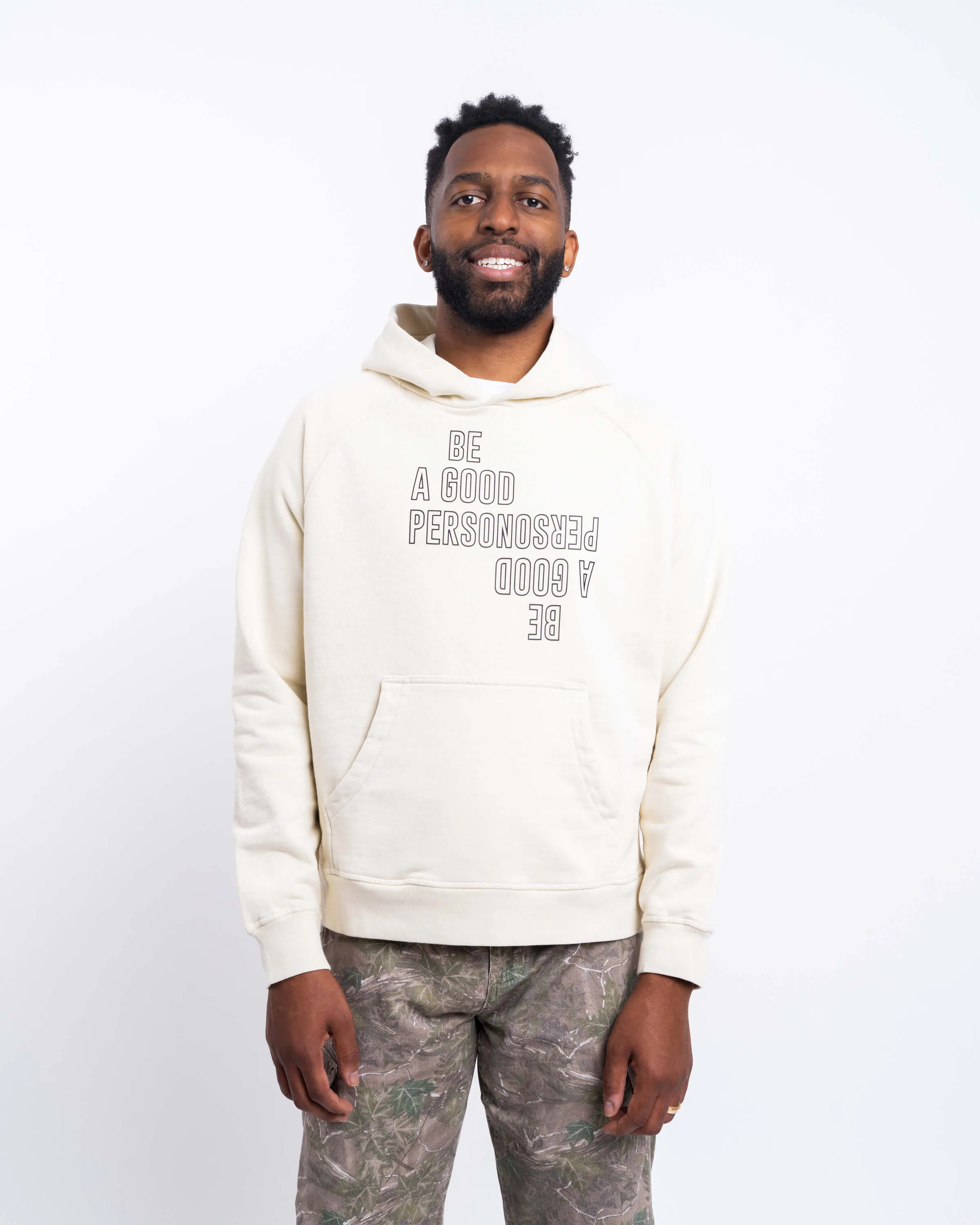 Reflection Heavyweight Hoodie - Natural Mardi Gras wear