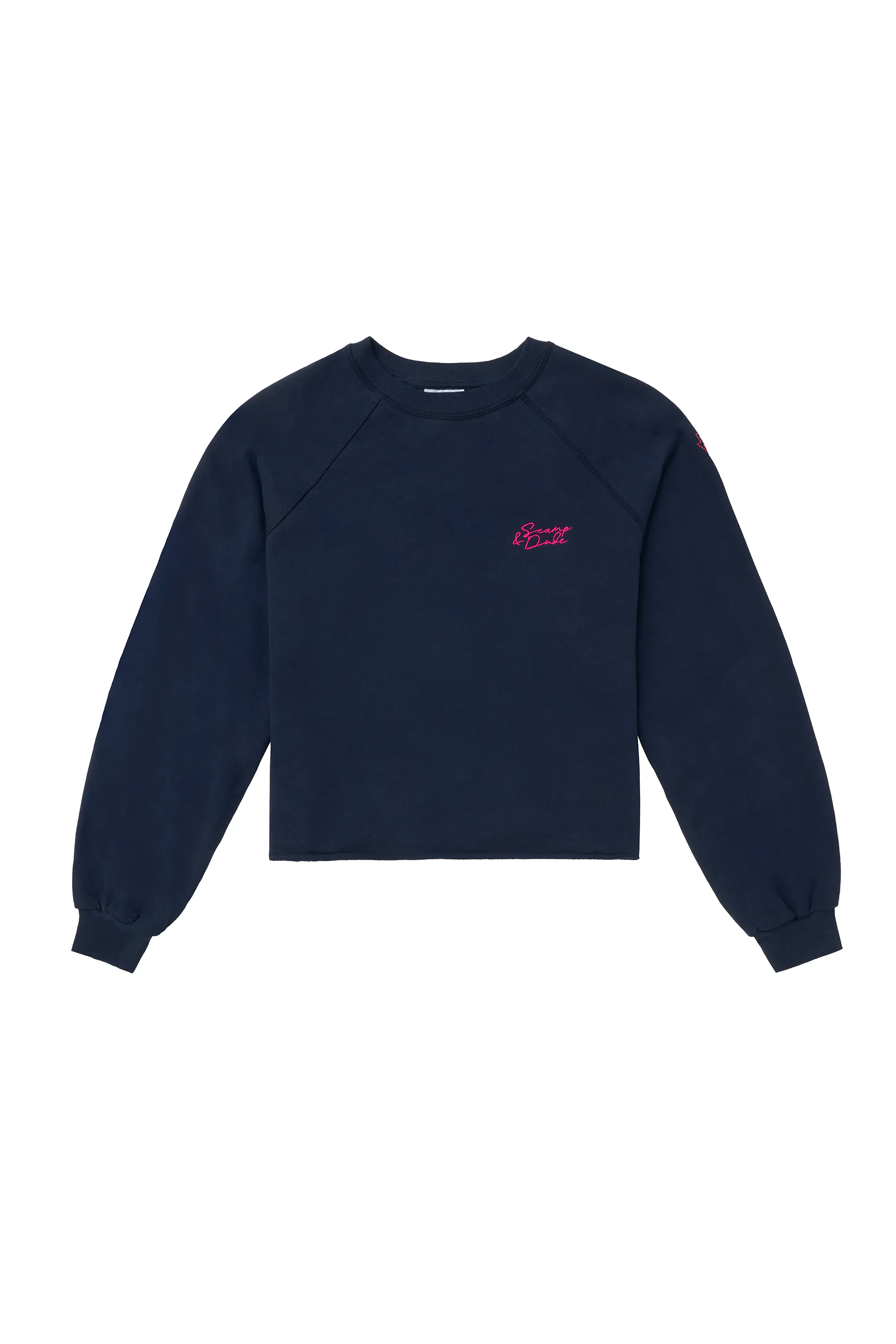 Washed Navy Cropped Sweatshirt V-Neck