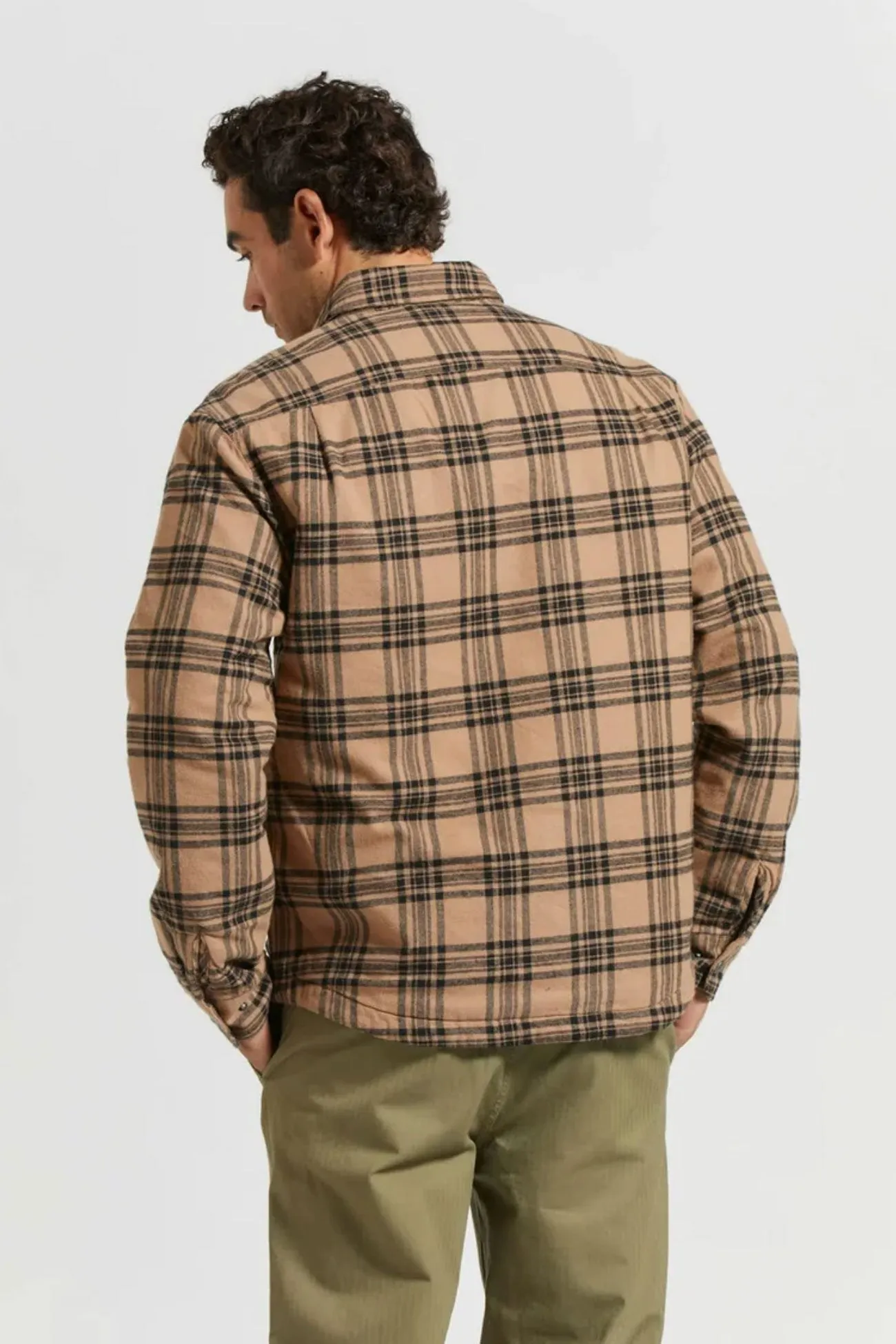 Double Needle Hemming Bowery Quilted Flannel Woodsmoke Black