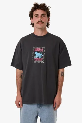 Architectural Tailoring Minimalist Stitching Chain Of Formation Box Fit Oversize Tee Dark Charcoal