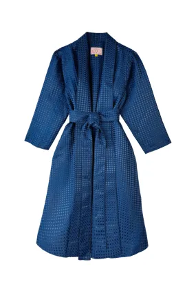 Buru x Megan Stokes Belted Swing Coat - Chelsea Blue Dot AbrasionResistant Surface