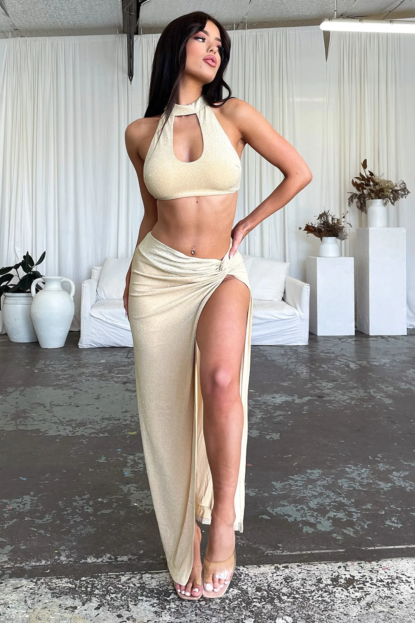 Winx Maxi Skirt - Gold Minimalist fashion
