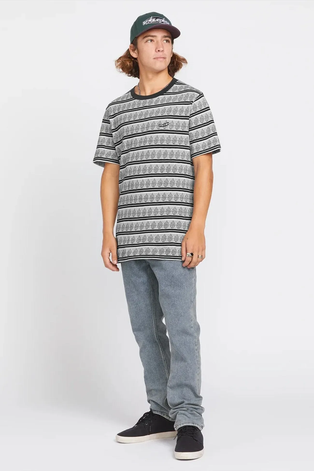 Bone Stamp Crew Short Sleeve T-Shirt Stone Easy Care Material