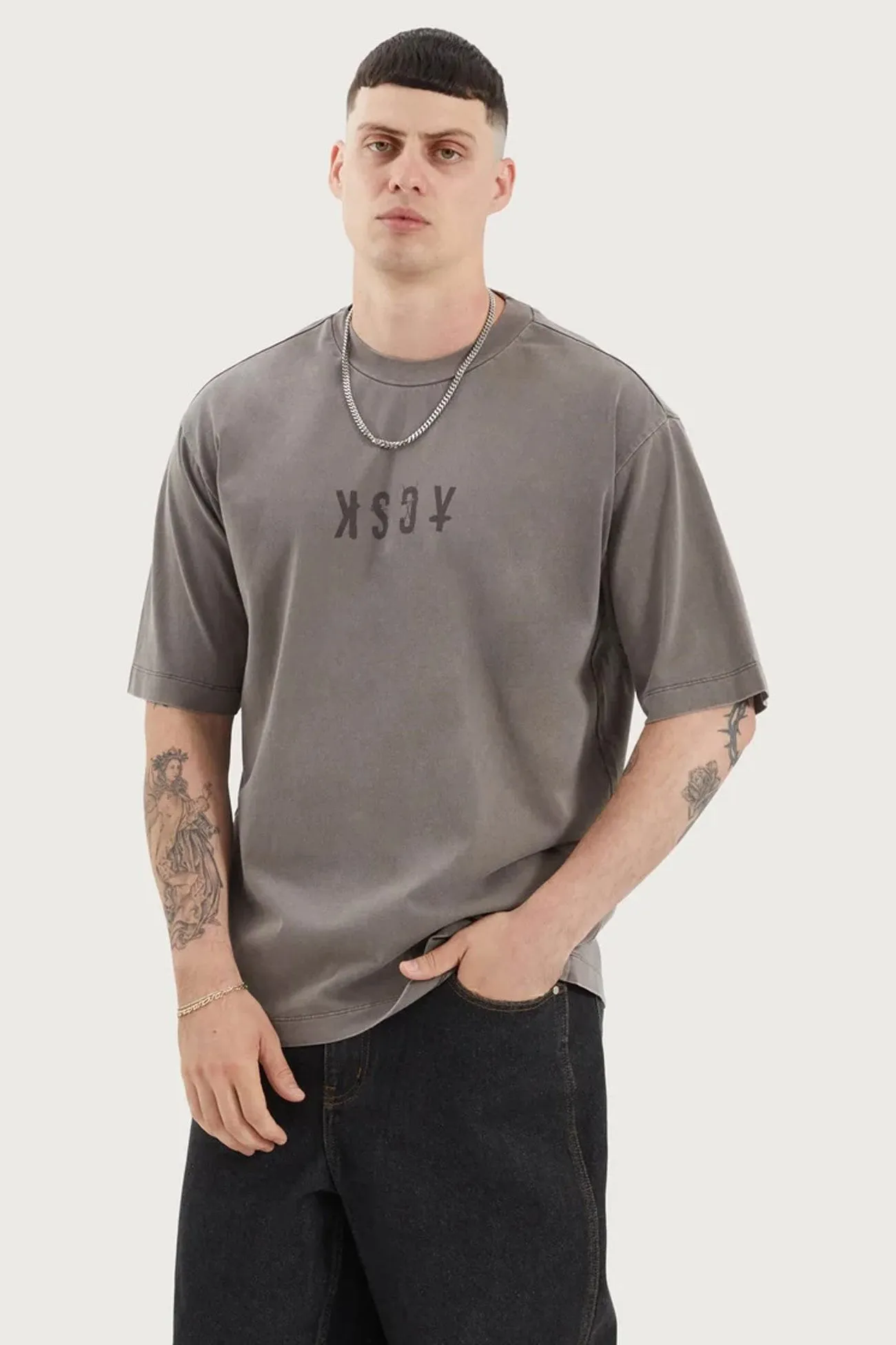WrinkleFree Weave West Oversized Tee Pigment Iron
