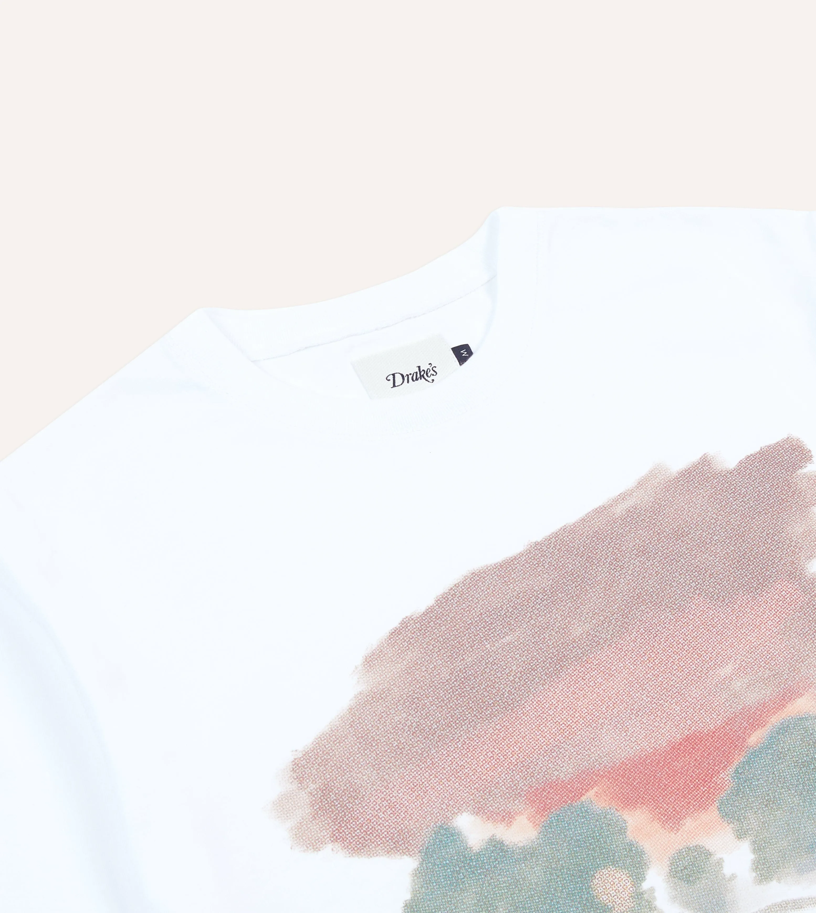 White Street Print Short-Sleeve Hiking T-Shirt Ribbed collar