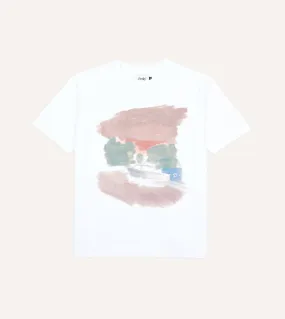 Street Smart Look skinny but not tight White Street Print Short-Sleeve Hiking T-Shirt